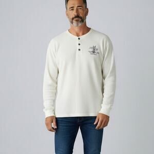 Looney Tunes Classic Bugs Bunny Embroidered Waffle Knit Top Vintage Mens Sz XL